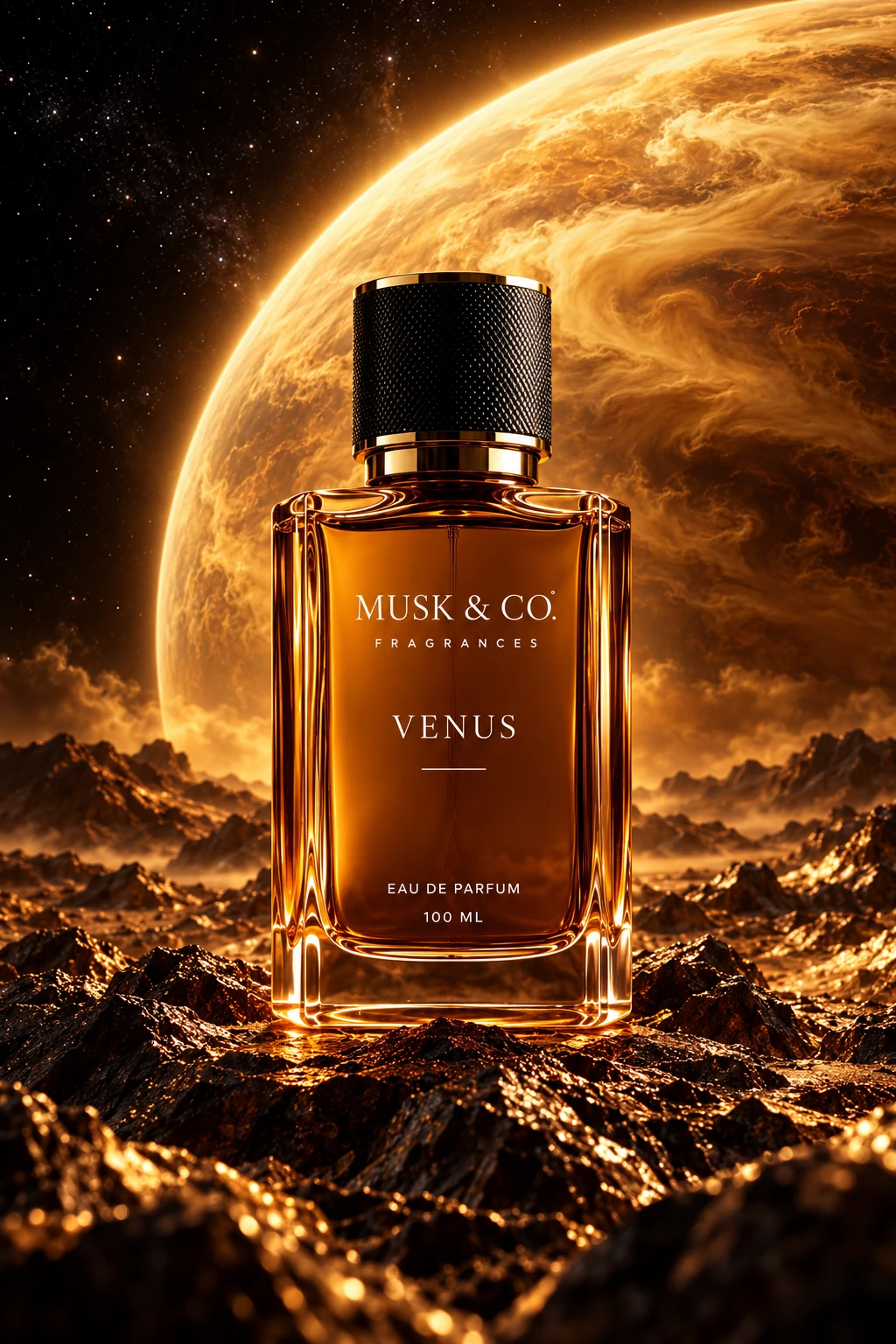 Venus fragrance preview in warm golden tones